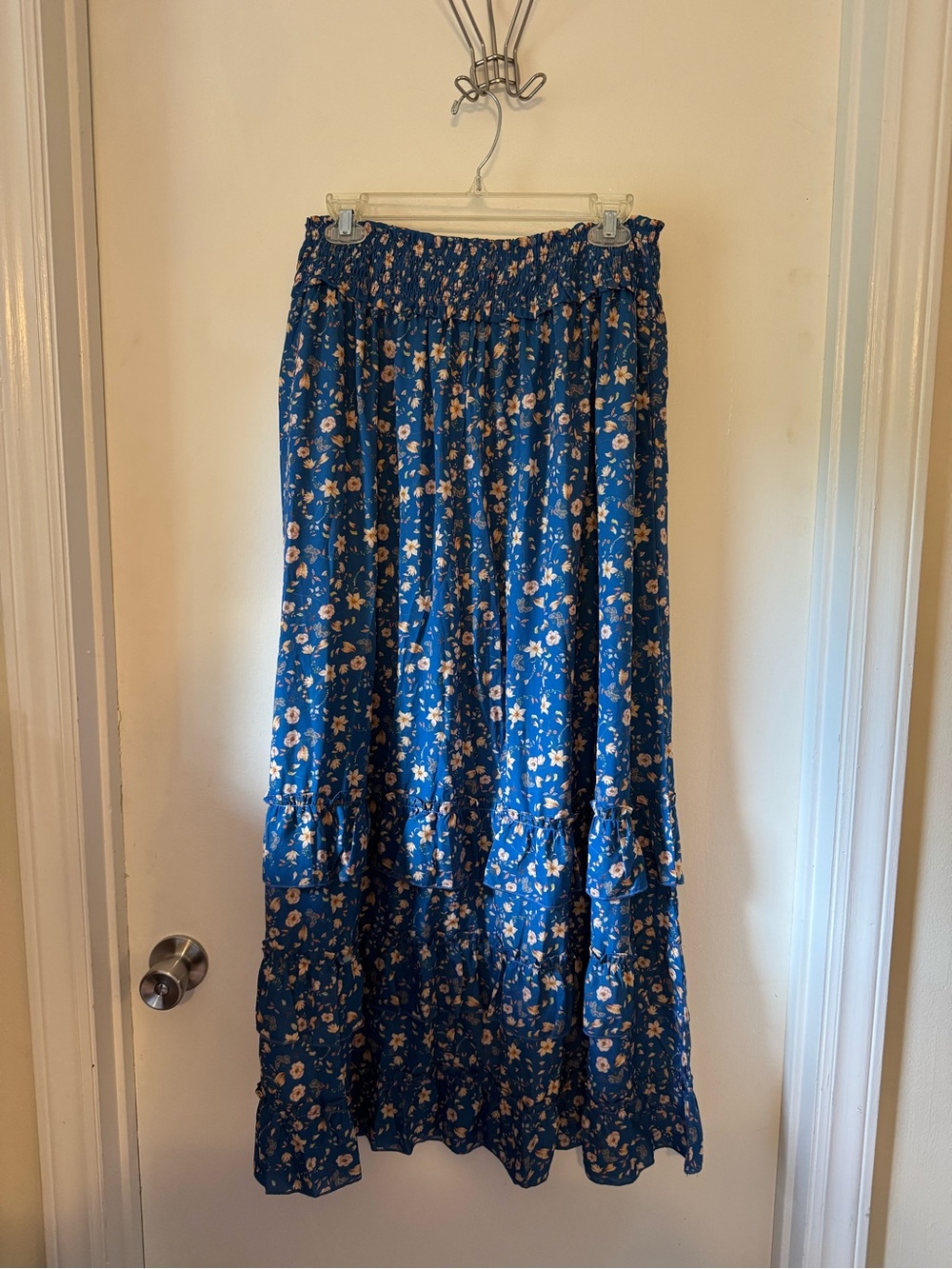 Blue Floral Maxi Skirt